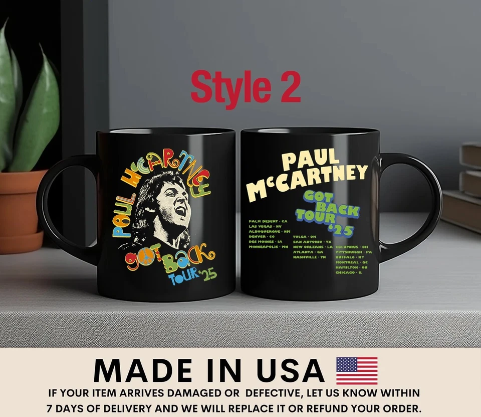 New!!! Hot Paul McCartney Got Back Tour 2025 North America Coffee Mug - Image 2 of 4