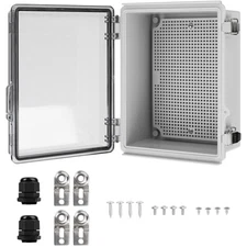 Clear Junction Box IP67, 8.98" x 5.04" x 7.01" Electrical Enclosure with Moun...