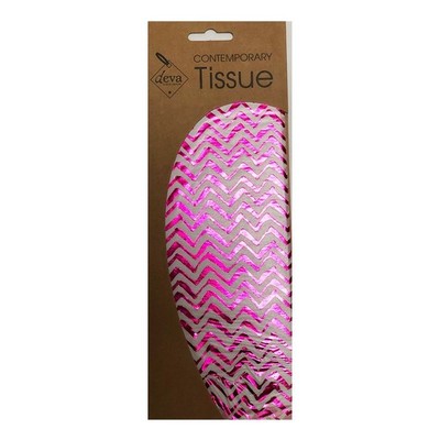 Seidenpapier rosa Zick Zack 4 Blatt Deva Seidenpapier 70 x 50 cm