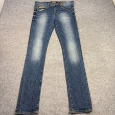 Superdry Jeans Mens W32 L34 Blue Standard Skinny Fit Copper Black Denim Stretch