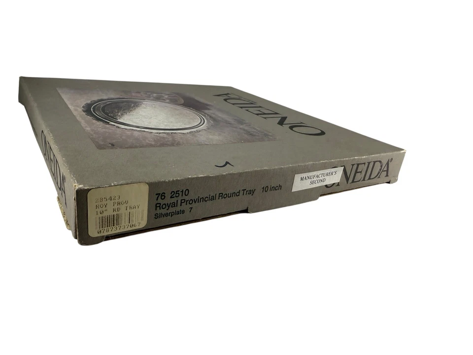 Новая оригинальная коробка - винтажное круглое блюдо Oneida Royal Provincial посеребренное 10 дюймов - Изображение 4 из 4