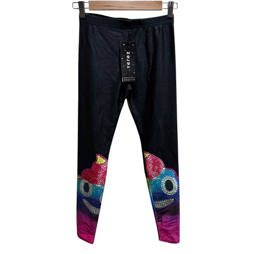 TEREZ Mädchen Größe XL schwarz Kristall Emoji Kollektion limitierte Auflage Leggings neu mit Etikett
