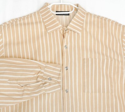 Marimekko Jokapoika Beige Striped Cotton Button Down Shirt Size 45