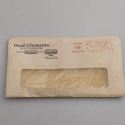 Vtg Gray Czeskleba Grayco Service Oil Co. Waupaca WI envelope Phillips 66
