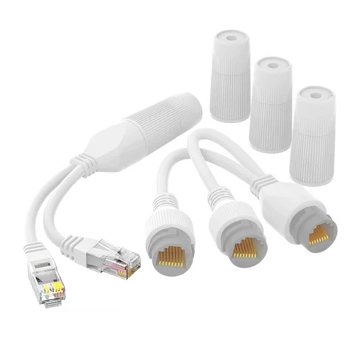 Waterproof PoE Splitter Adapter Outdoor Power Over Ethernet Splitter Plug-&Play-