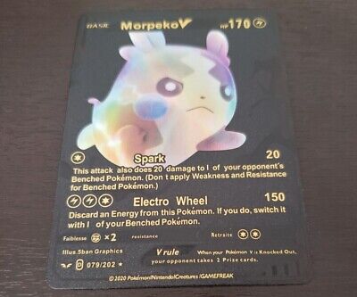 Pokemon Morpeko V Pokemon HP170 Black Foil Fan Art Card 079 Pokemon Morpeko V Pokemon HP170 Black Foil Fan Art Card 079