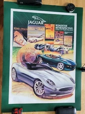 Vintage Jaguar Road Track Poster 32x24 Los Angeles Auto Show 2001