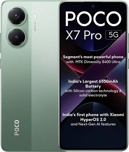 POCO X7 Pro 5G Green, 256GB 12 GB RAM 6.67" Dimensity D8400Global Version.