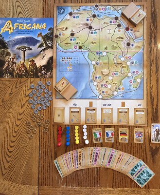 アフリカンゲーム AFRICANA BOARD GAME z-man family strategy Africa vtg 2012 rare oop
