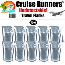 Cruise Ship Flask Kit Rum Runners Cruises Plastic Sneak Alcohol Liquor Booze Bag