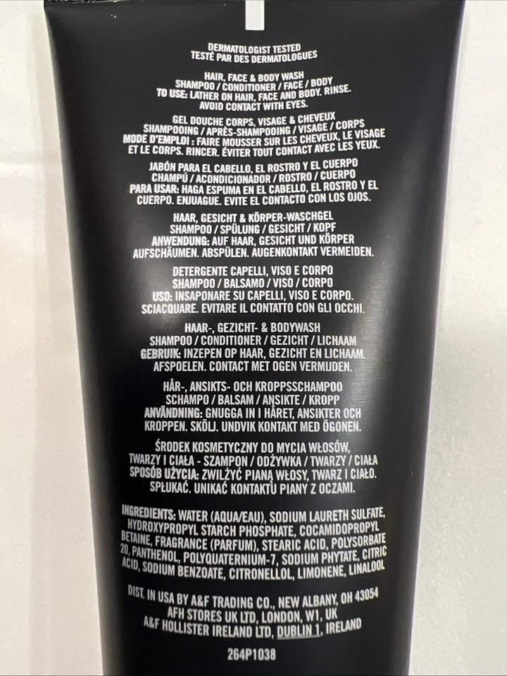 Champú acondicionador para cabello facial y corporal Abercrombie PLAY 6,7 fl oz ¡SELLADO NUEVO! Foto 4 de 4