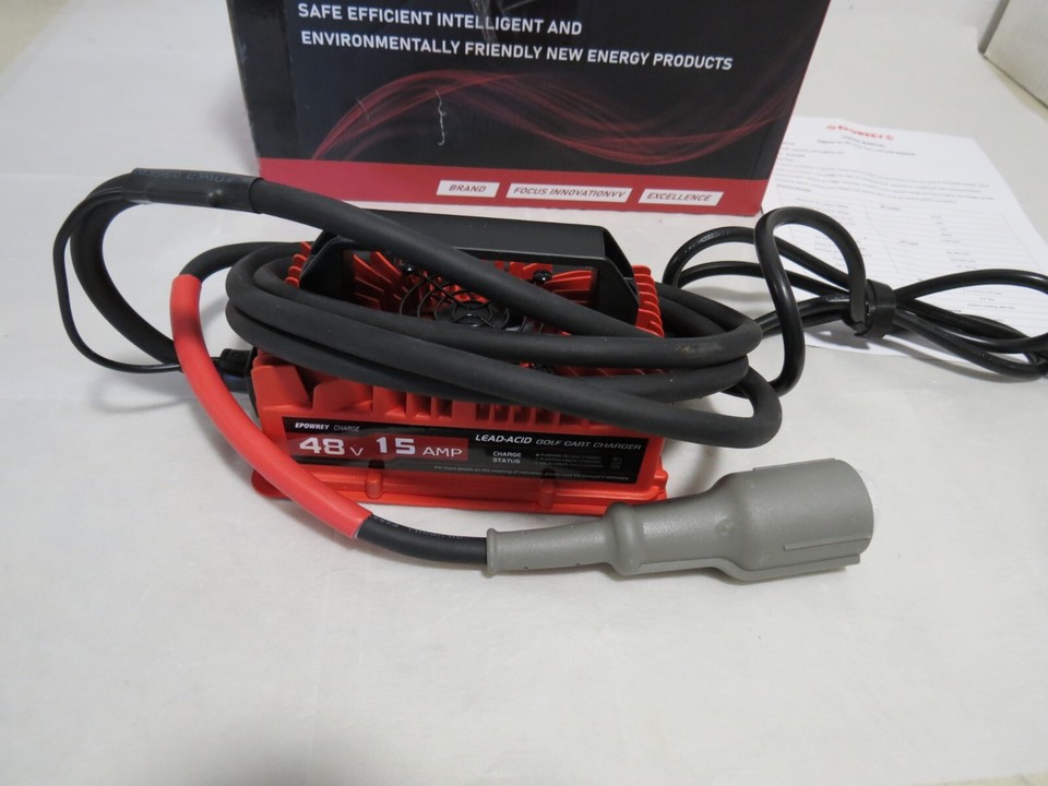 Epowrey 15 AMP 48 Volt Golf Carts Battery Charger for Club Car 3Pin