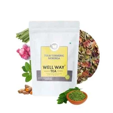 WELL WAY Natural Tulsi Turmeric Moringa Tea - 100GM Free Shipping World Wide