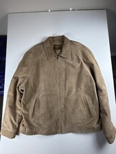Giacca di pelle vintage da sella uomo beige capospalla taglia XL