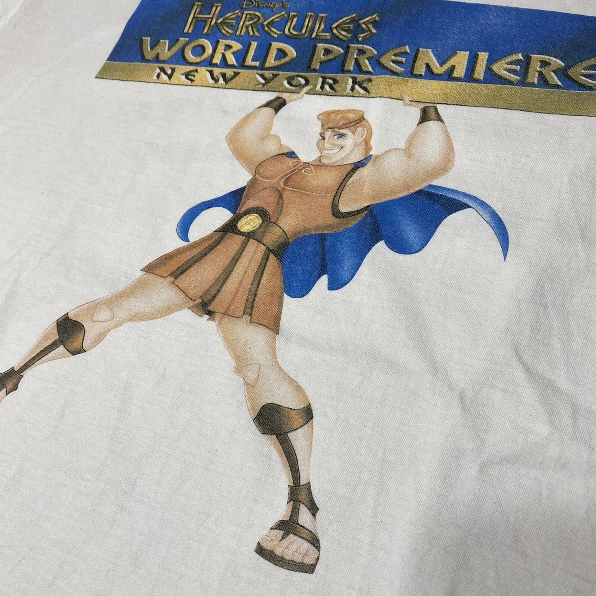 Vintage 1997 Disney Hercules Movie Promo T-Shirt White Greek New