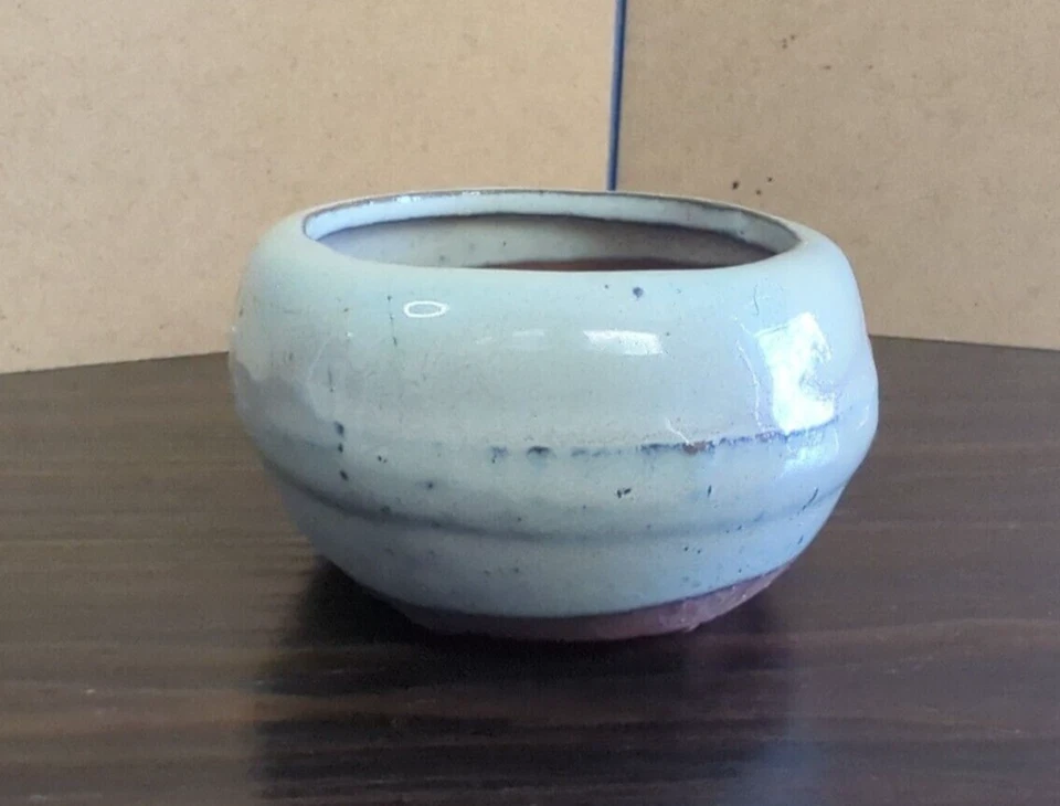 Блюдо бонсай, мятно-голубая глазурь, керамика, ручной работы, сеялка - Изображение 2 из 4