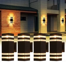 1-4x Modern Exterior LED Wall Light Sconce Outdoor Lights Porch Up Down Fixtures