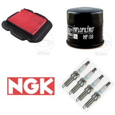 Suzuki DL 650 U3 07-08 Service Kit Air/Oil Filter + Iridium Spark Plugs (4)