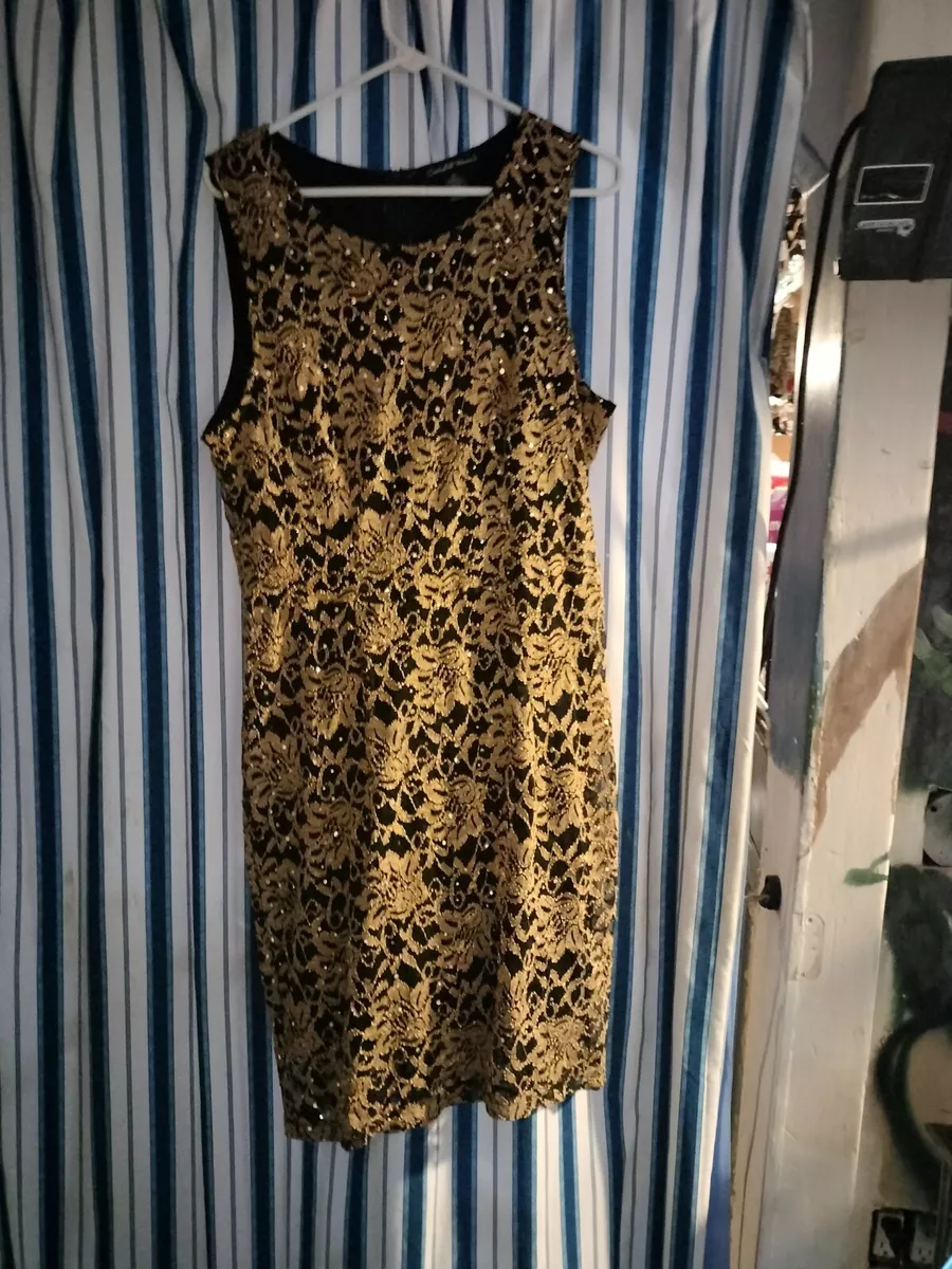 Candalite dress clearance black and gold
