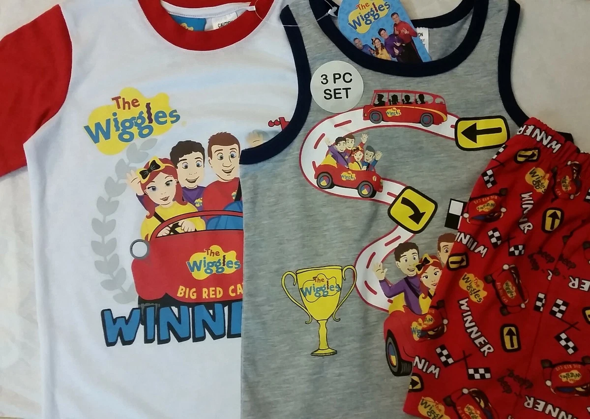 THE WIGGLES 3pc Licensed Boy pyjamas 2x tops 1x shorts pajamas pjs