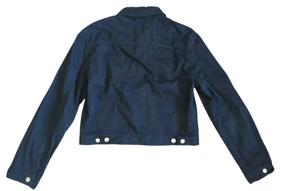 Max Mara Weekend Denim Jacket Womens US 8 42 IT Jean Cotton Cropped Dark Blue - Image 2 of 4