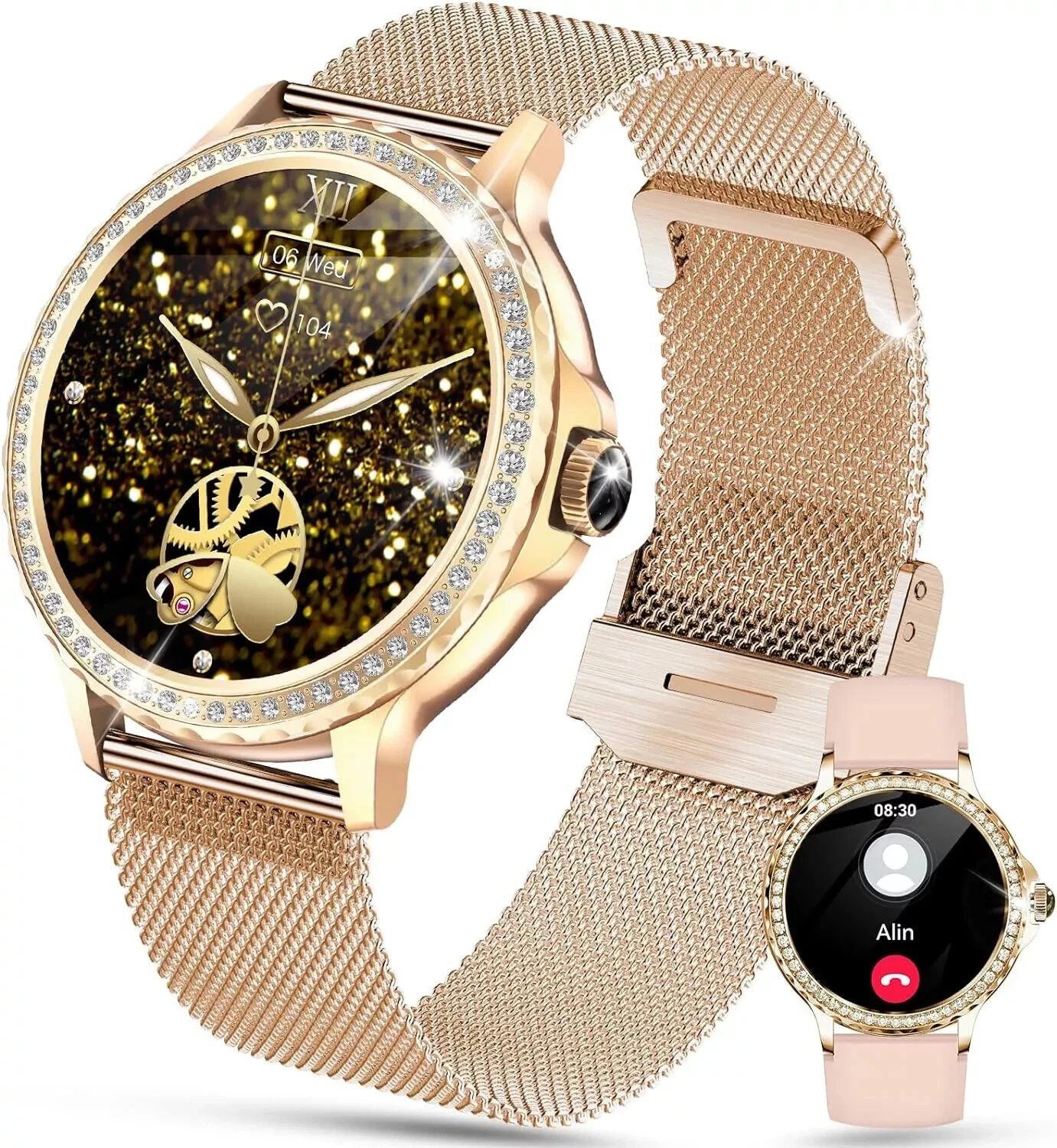 Smart Watch Women with Phone Function Wristwatch Watch for iPhone Samsung Huawei