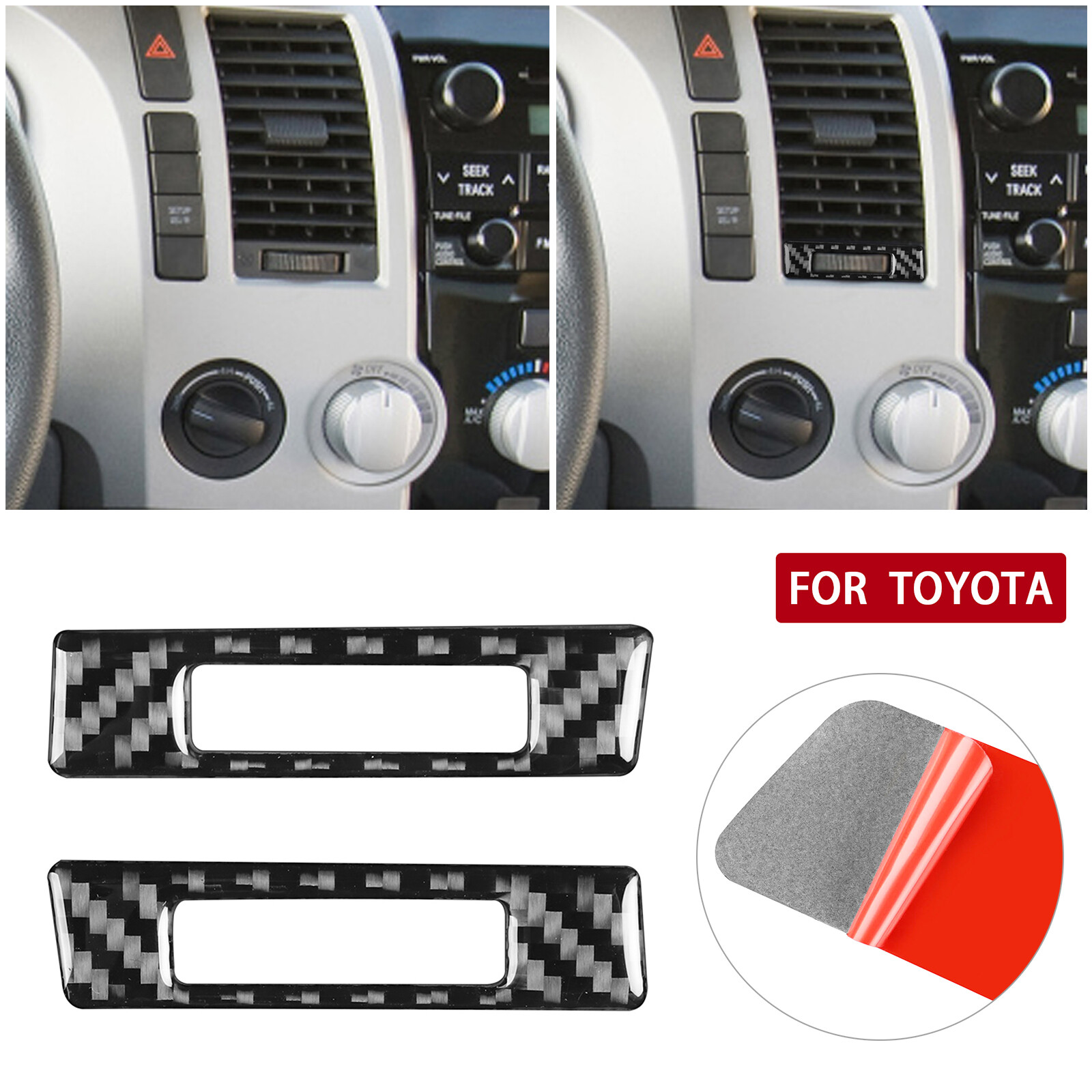 Juego de molduras de fibra de carbono para cubierta de ventilación de aire del lado del conductor del auto Toyota Tundra 2007-2013