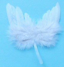 White Feather Angel Wings 6" x 5 Doll Costumes Decorations Set of 2