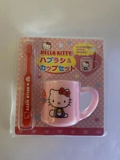 Hello Kitty Smile Set -Children's Toothbrush Holder, Toothbrush & RInse Cup. new
