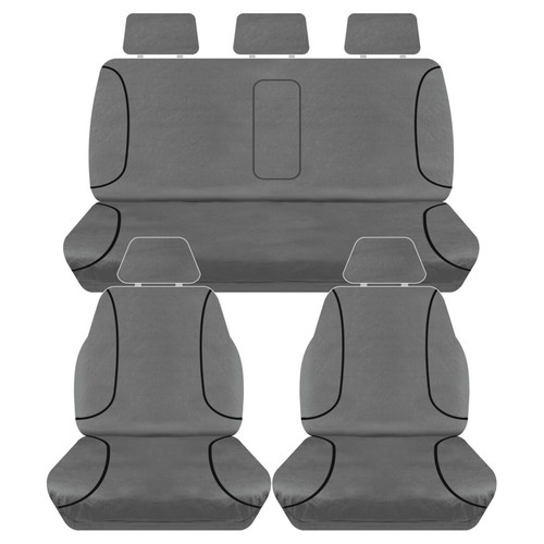 FULL CAR PACK 14oz CANVAS SEAT COVERS FOR FORD RANGER PX MKII DUAL CAB 15-ON - Picture 2 of 2