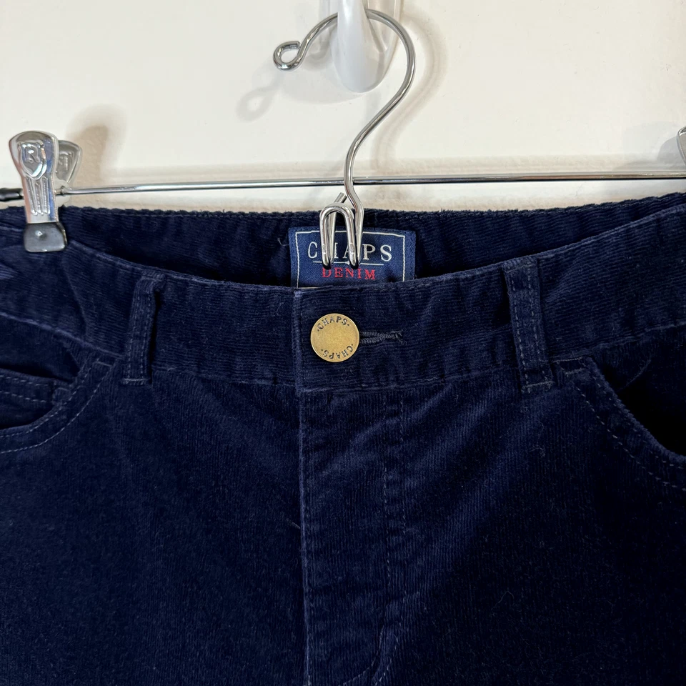 Pantalones de Pana Chaps Ralph Lauren Talla 4/Pequeño Azul Marino Corte Bootcut Bajo tiro medio Foto 4 de 4