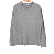 Tommy Jeans Men's Crew Neck Gray Sweater Jumper Size M