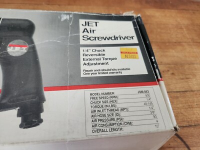 JET Air Screwdriver 1/4” Reversible Chuck JSM-812 | eBay