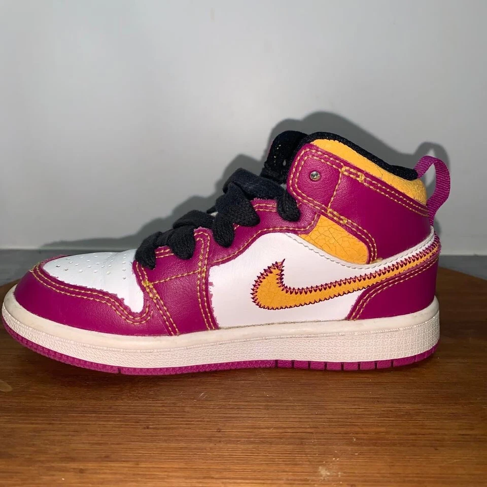 Nike Air Jordan 1 Mid PS Día de Muertos DC0499-100 Blanco Cactus Flor Dorado 11C Foto 2 de 4