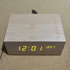 GoGroove BlueSync TYM Alarm Clock Bluetooth Speaker - Natural Brown - S42