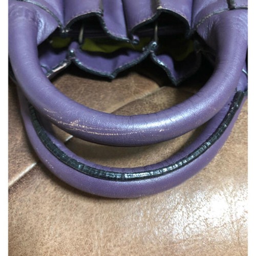 Lupo Handbag Tote Bag Purse Leather Purple USED Good Condition Ships From Japan - Picture 3 of 3