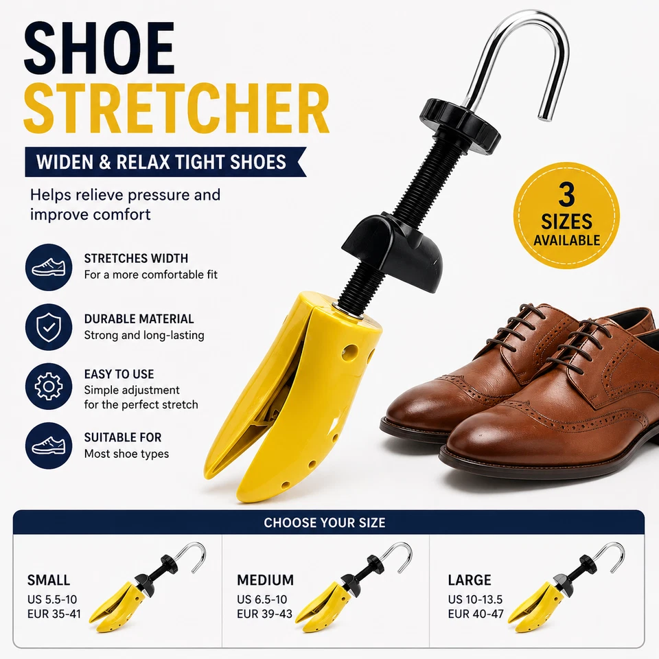 Verstellbarer Schuhdehner Weite Expander Schuhspanner Herren Damen UK Größen S M L - Bild 1 von 1