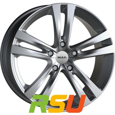 4x MAK Zenith matt titan 6.5x16'' ET25 LK5 98 ML 58.1 Alufelgen 16 Zoll