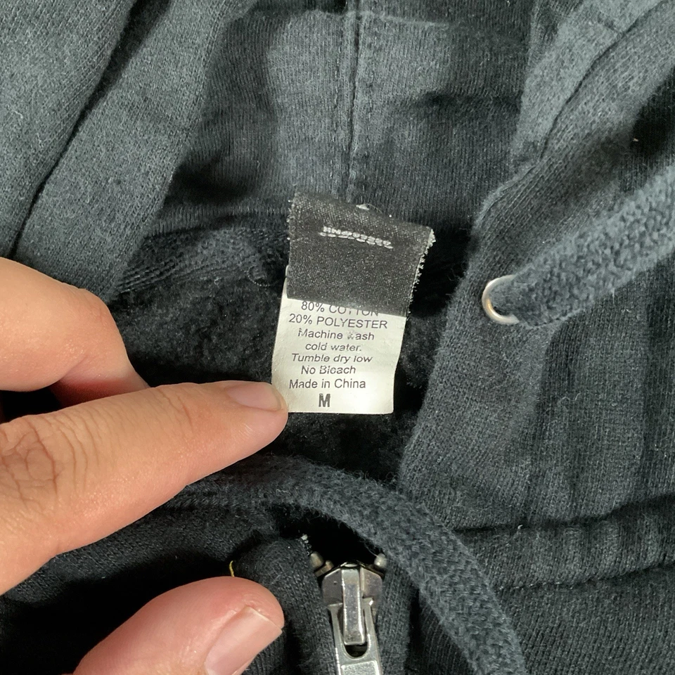 De colección Y2K DC Zapatos Para Mujer’s M Cremallera Sudadera con Capucha Gráfico Logo Sudadera Negro Patinador Foto 2 de 4