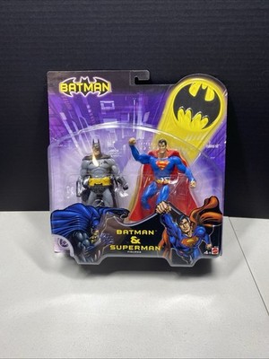 DC Superheroes 6'' Batman & Superman 2-Pack Mattel 2003 Black & Gray Diamond