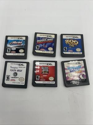 NINTENDO DS LOT Herbie AMF Bowling Zoo Tycoon Rockstar Guitar Hero Boulder Dash