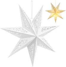 Paper Star Lanterns: Hollow Hanging Lampshade, Star Light Cover, Lantern Pendant