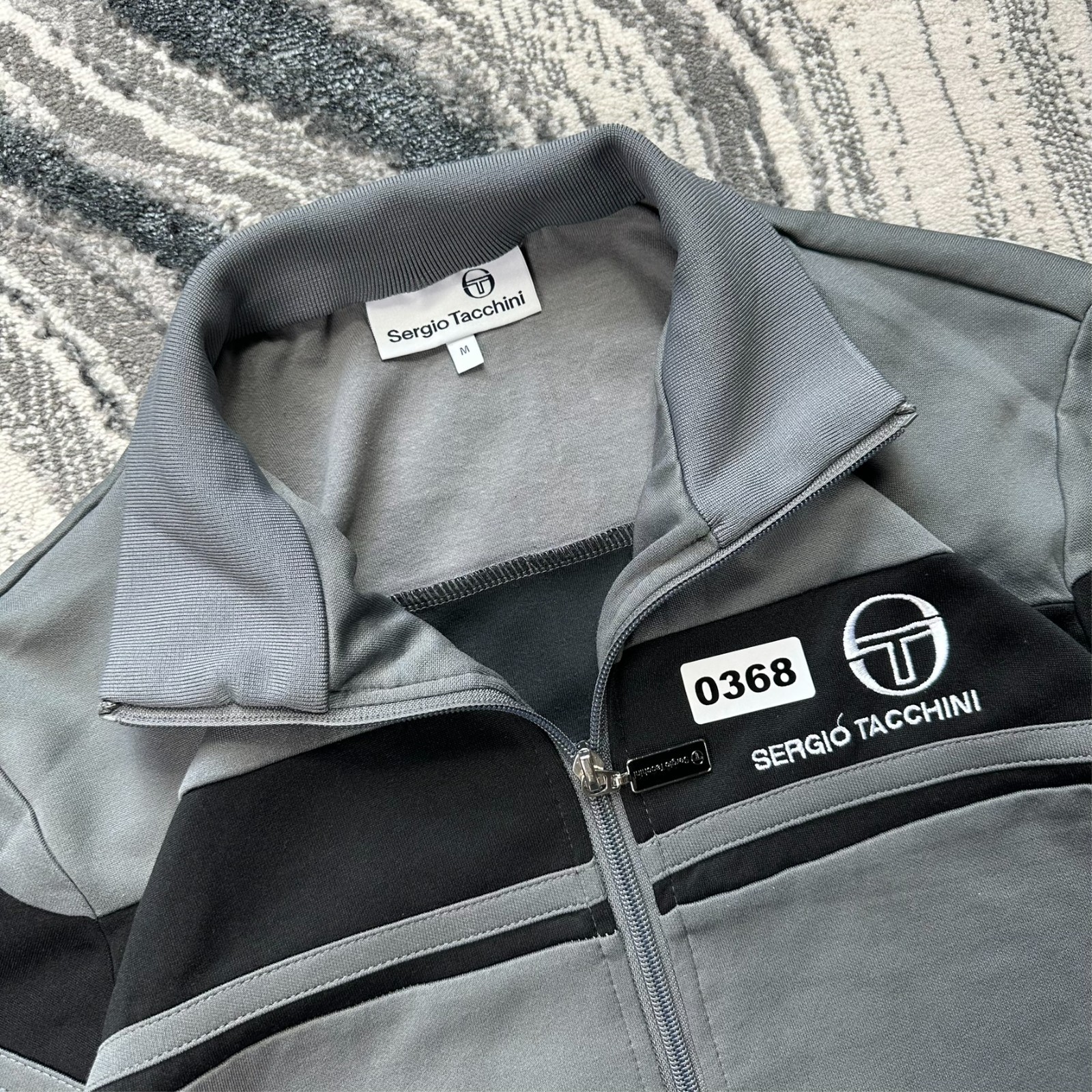 Vintage Sergio Tacchini Masters Medium Grey Tracksuit Funnel Neck Track Jacket image 2