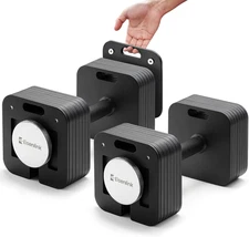 Adjustable Dumbbell Set, 10-50/80Lb, 5Lb Increments, Quick-Lock Square Weight Du