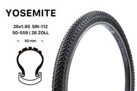 26 Zoll Fahrrad Reifen 50-559 Mtb Mountain Bike 26X1.95 Schwarz SRI-112