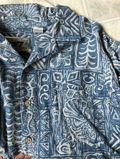 Washable Silk Shirt Batik Bay Men's Hawaiian Aloha Button Up Large Short Sleeve