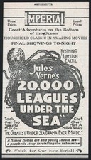 1919 Canadian silent movie ad “20,000 Leagues Under The Sea” Jules Verne