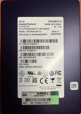 HPE 240GB SATA 6G MS SC 2.5  SSD 870668-001