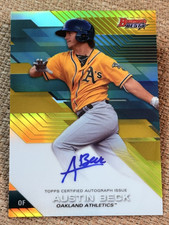 2017 Bowman's Best GOLD REFRACTOR ROOKIE AUTO Austin Beck 48/50