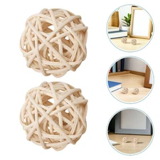  35pcs Wicker Ball Decorations: Rattan Aromatherapy Diffuser Orbs - Decorative